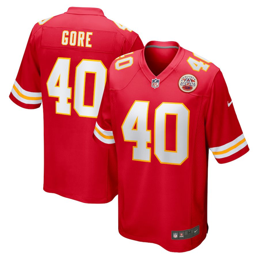 Men Kansas City Chiefs #40 Derrick Gore Nike Red Game NFL Jersey